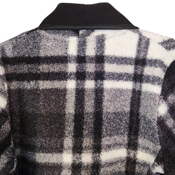 NWT Parasuco Boucle Plaid Cardigan Jacket, open front, black & gray, sz Medium - Picture 7 of 12